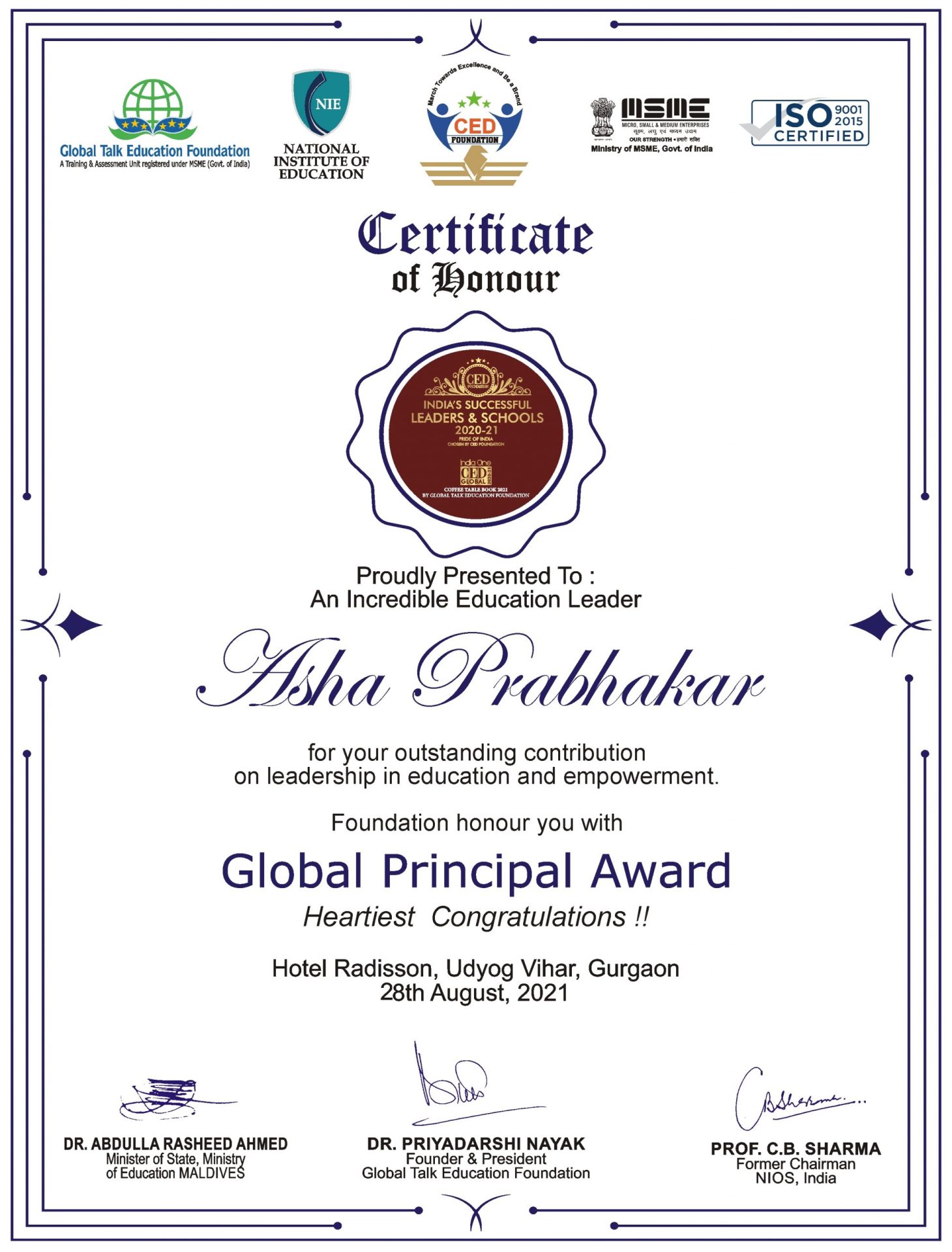 Global Principal Award