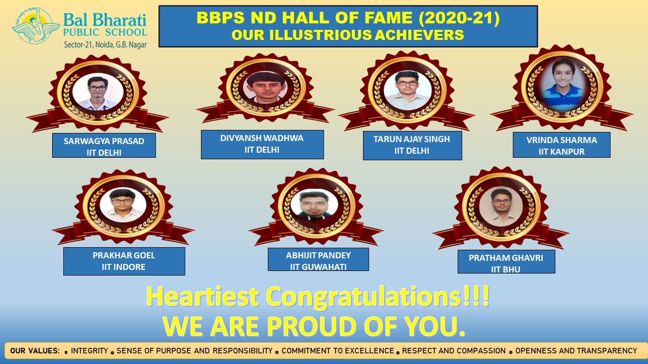 BBPS ND Hall of Fame - Our Illustrious Achievers