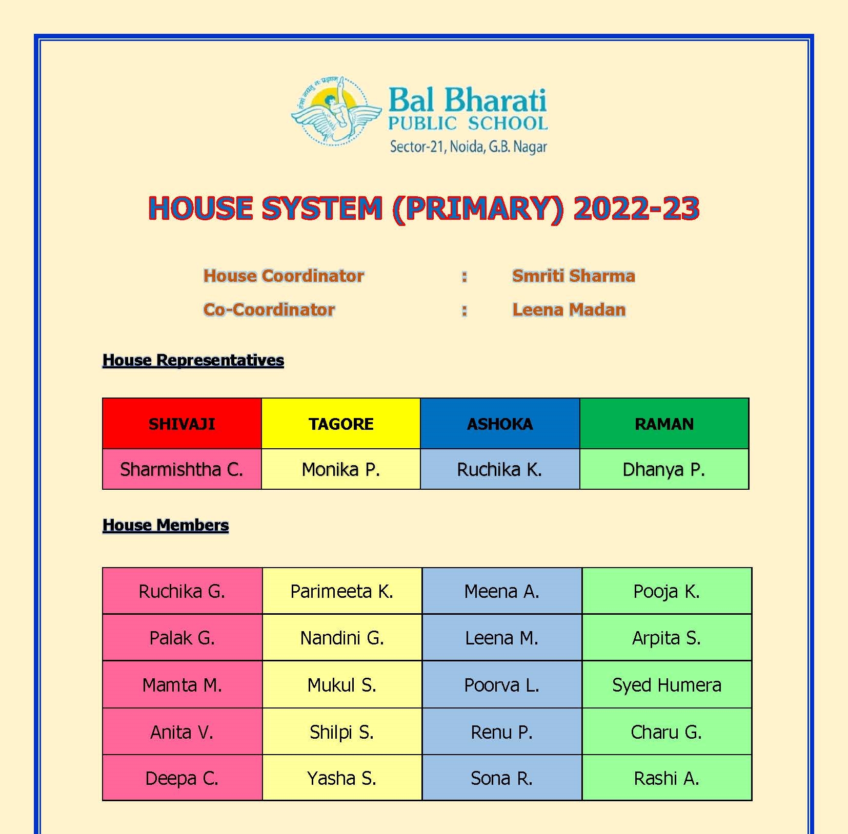 House system - Primary 2022-23