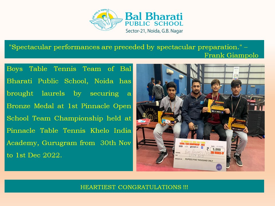 Pinnacle Table Tennis Khelo India Academy