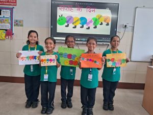 The caterpillar calendar: Students master Hindi days of the week