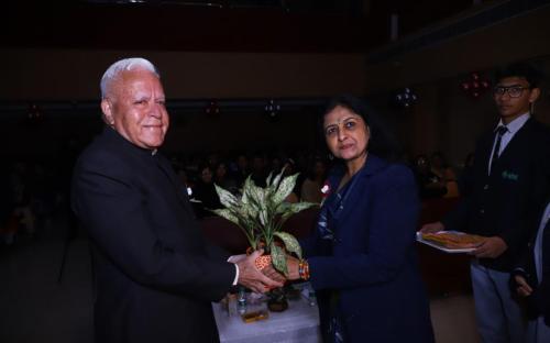 Floral Felicitation of the Chief Guest Ambassador Ashok Sajjanhar